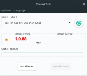 Screenshot der Ventoy GUI